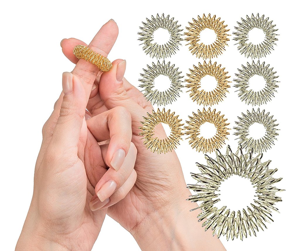 Spiky Sensory Finger Rings (Pack of 10) - Spiky Finger Ring/Acupressure Ring Set