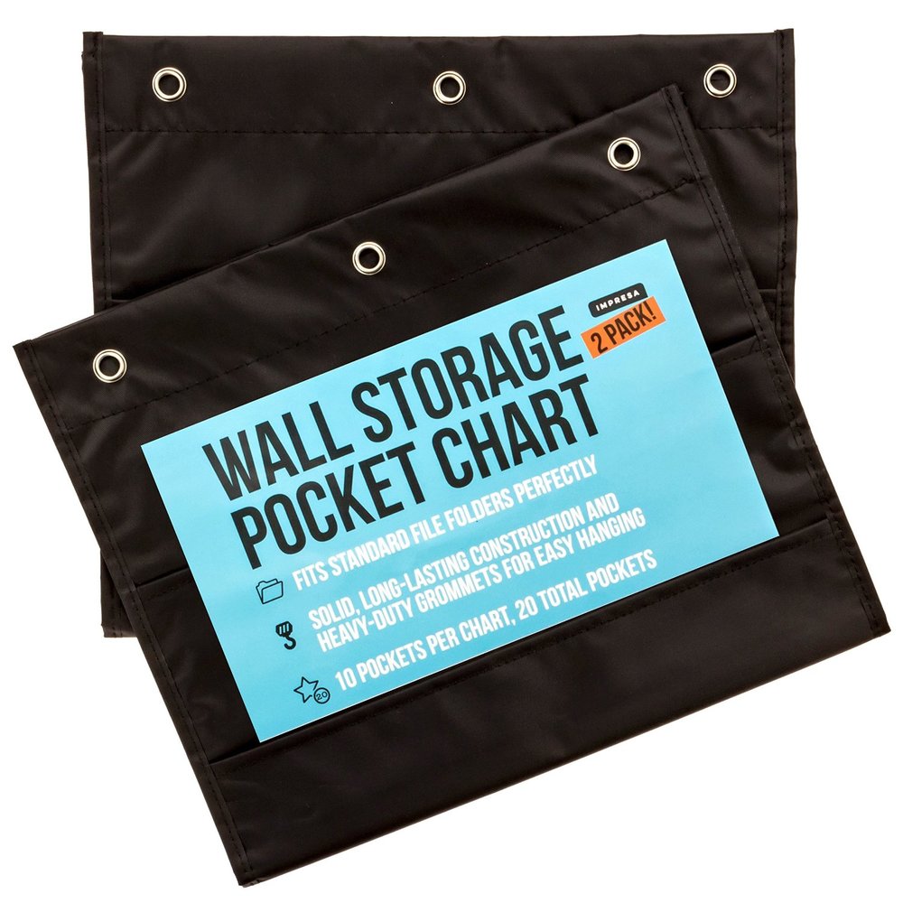 Black Wall Pocket Storage Charts | Perfect For Classroom Use